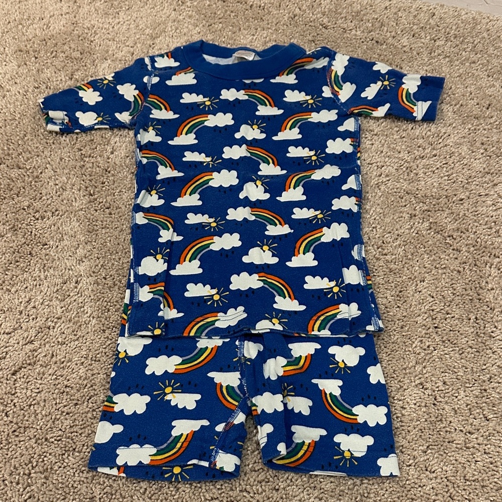 Hanna Andersson Blue Rainbow Pajama Set